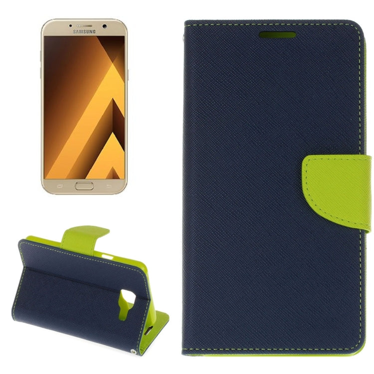 For Galaxy A7 (2017) / A720 Cross Texture Leather Case with Card Slots & Holder & Wallet