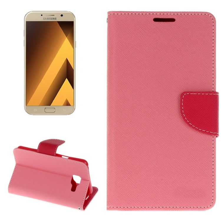 For Galaxy A7 (2017) / A720 Cross Texture Leather Case with Card Slots & Holder & Wallet