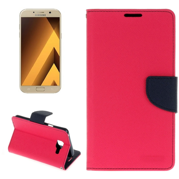 For Galaxy A7 (2017) / A720 Cross Texture Leather Case with Card Slots & Holder & Wallet