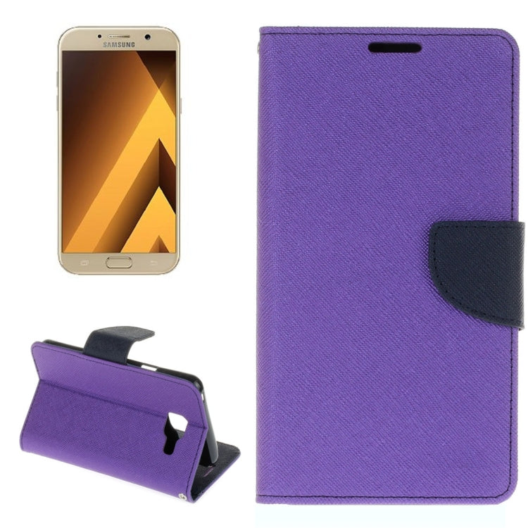 For Galaxy A7 (2017) / A720 Cross Texture Leather Case with Card Slots & Holder & Wallet
