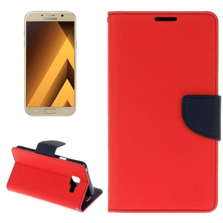 For Galaxy A7 (2017) / A720 Cross Texture Leather Case with Card Slots & Holder & Wallet