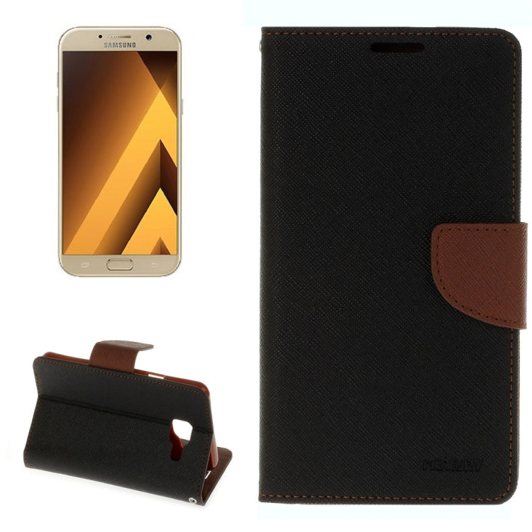 For Galaxy A7 (2017) / A720 Cross Texture Leather Case with Card Slots & Holder & Wallet