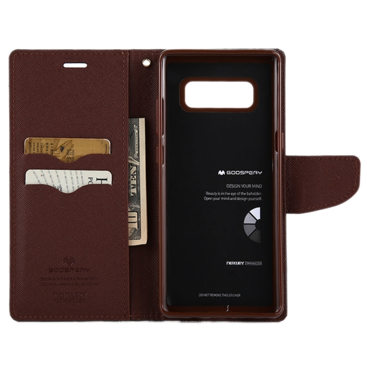 GOOSPERY FANCY DIARY for Galaxy Note 8 Cross Texture Horizontal Flip Leather Case with Card Slots & Wallet & Holder