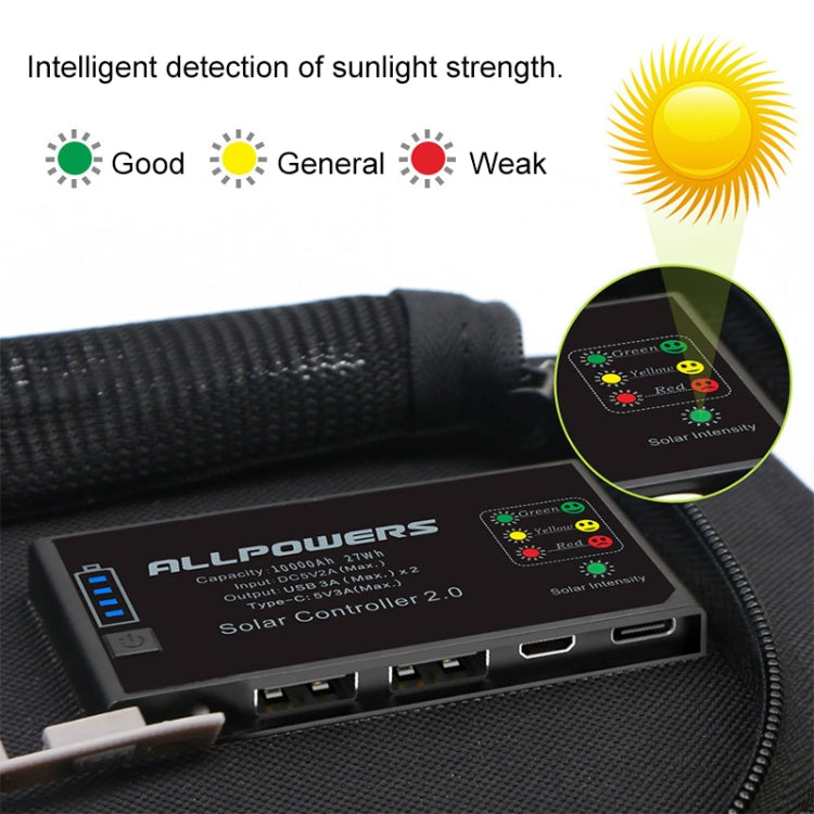 ALLPOWERS Solar Charger 5V 21W Built-in 6000mAh Battery Portable Solar Cells