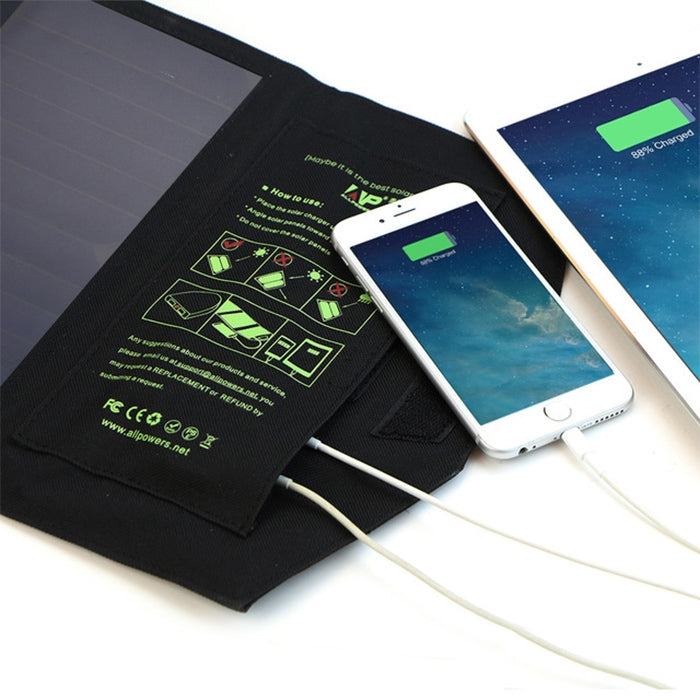 ALLPOWERS Solar Panel Charger Dual USB 5V2A Portable Solar Panel Phone Charger