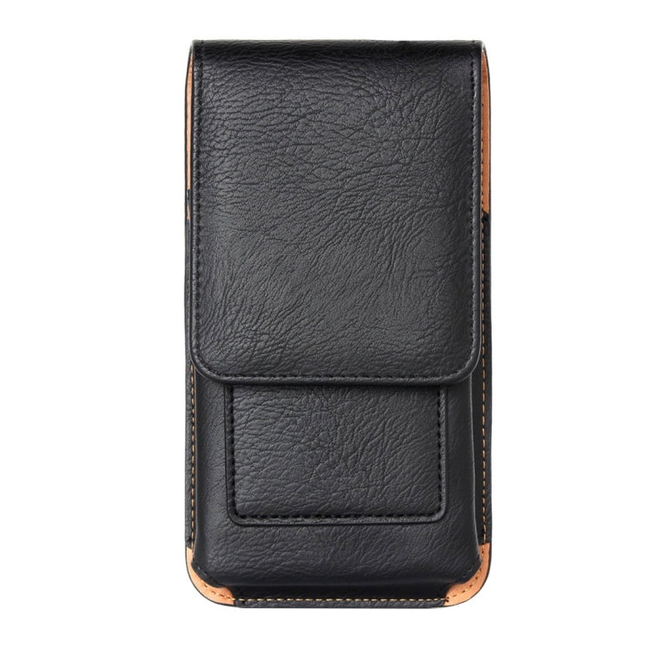 For Galaxy Mega 6.3 / I920 & S7 Edge / G935 & S7 / G930 & S6 Edge+ / G928 & Note 5 & Note 5 Edge Classical Style Elephant Texture Vertical Flip Leather Case Waist Bag with Card Solts & Rrotatable Back Splint  Size: 17.5 x 9.5 cm(Black)