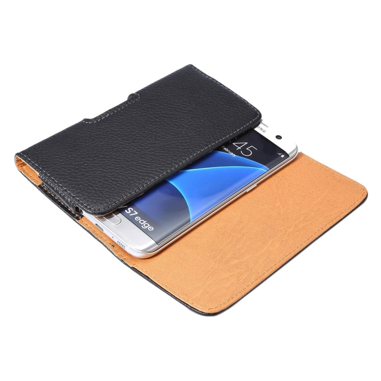 For Galaxy S7 Edge / G935 & S6 Edge / 925 Litchi Texture Vertical Flip Leather Case of Waist Bag with Back Splint (Black)