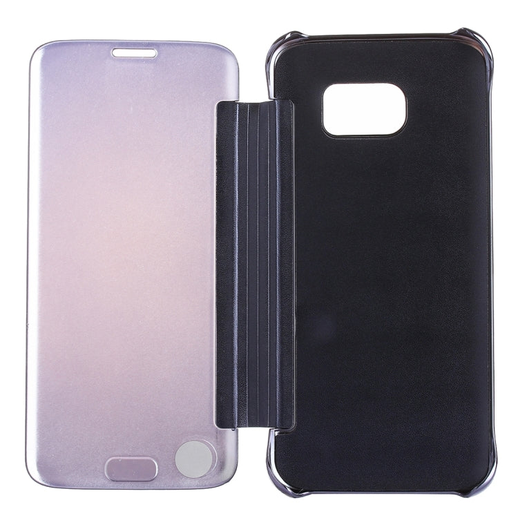 For Galaxy S7 Edge / G935 Electroplating Mirror Horizontal Flip PC + PU Leather Case