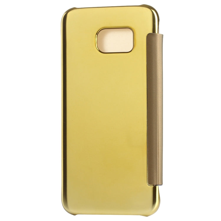 For Galaxy S7 Edge / G935 Electroplating Mirror Horizontal Flip PC + PU Leather Case