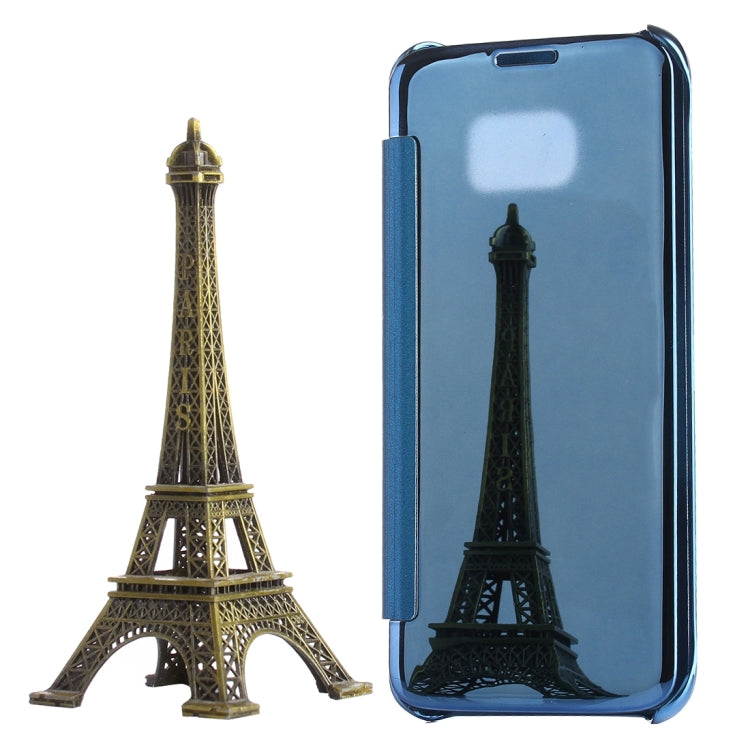 For Galaxy S7 Edge / G935 Electroplating Mirror Horizontal Flip PC + PU Leather Case