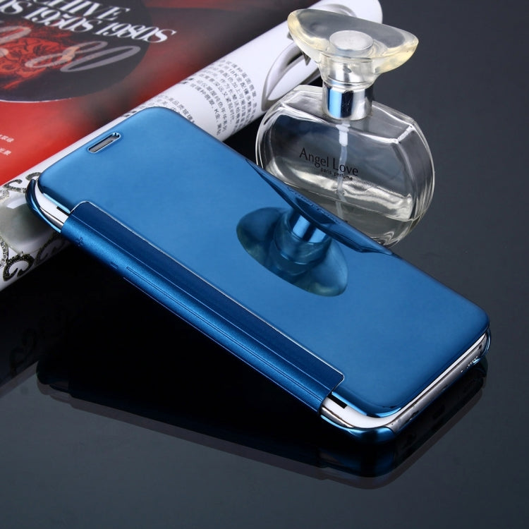 For Galaxy S7 Edge / G935 Electroplating Mirror Horizontal Flip PC + PU Leather Case