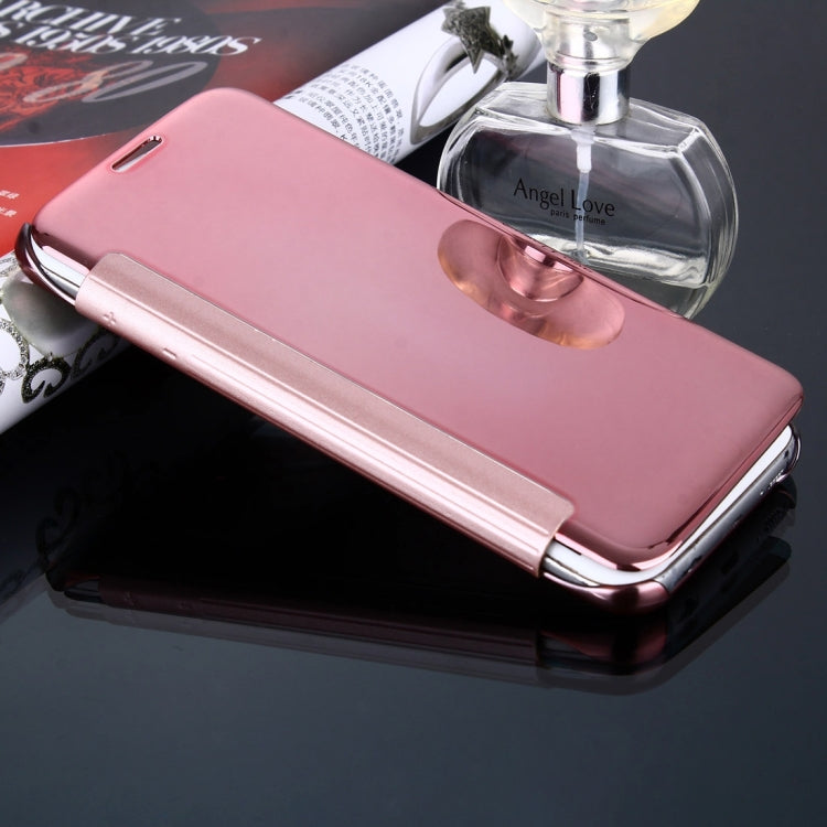 For Galaxy S7 Edge / G935 Electroplating Mirror Horizontal Flip PC + PU Leather Case