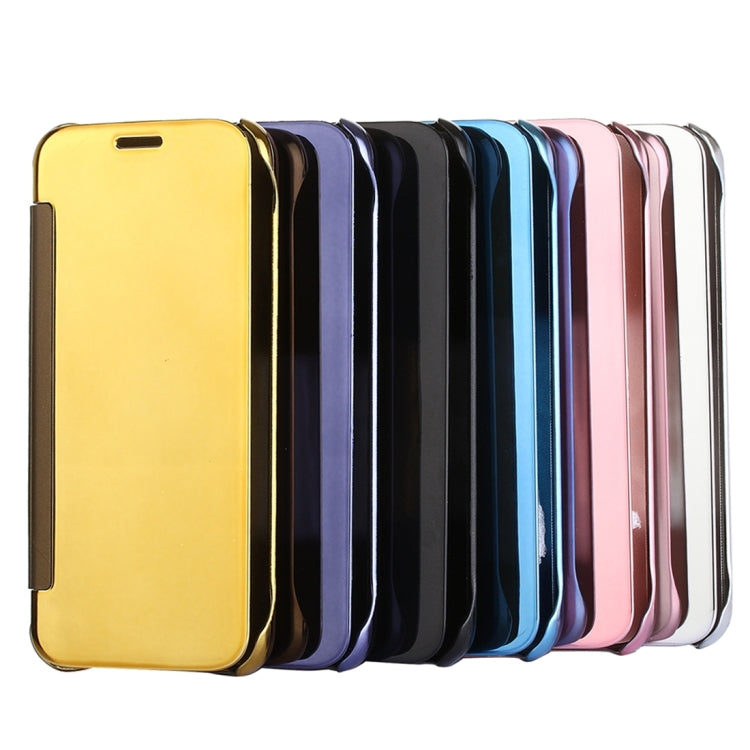 For Galaxy S7 Edge / G935 Electroplating Mirror Horizontal Flip PC + PU Leather Case