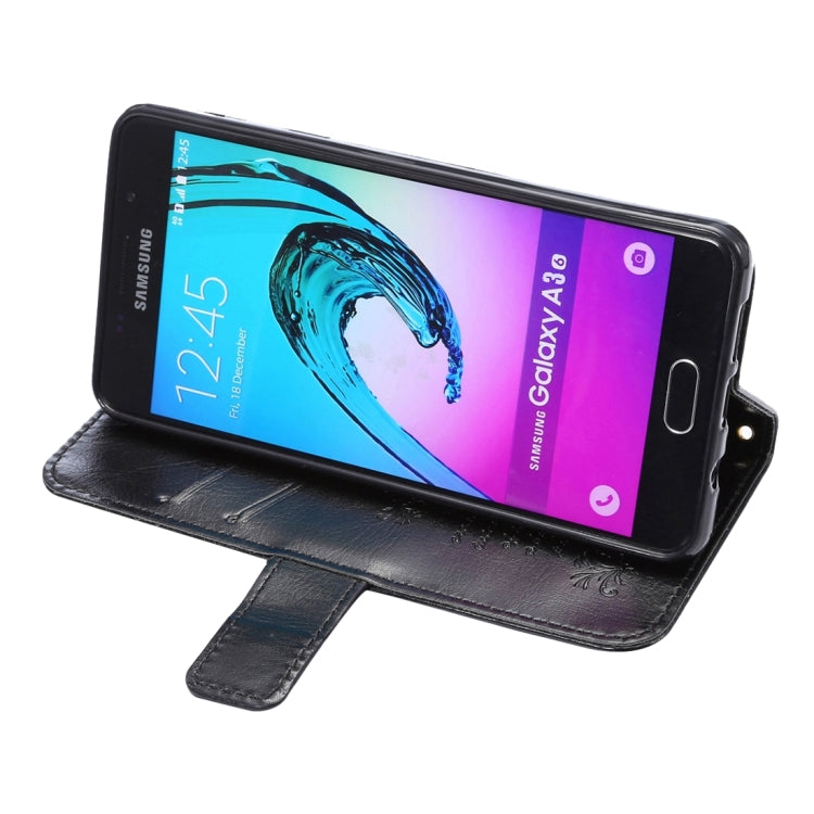 For Galaxy A3(2016) / A310 Lambskin Texture Printing Horizontal Flip Leather Case with Holder & Card Slots & Lanyard