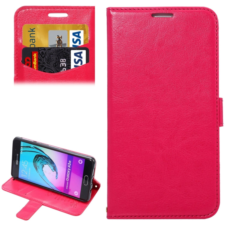 For Galaxy A3(2016) / A310 Lambskin Texture Printing Horizontal Flip Leather Case with Holder & Card Slots & Lanyard