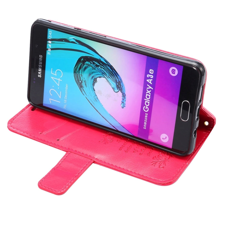 For Galaxy A3(2016) / A310 Lambskin Texture Printing Horizontal Flip Leather Case with Holder & Card Slots & Lanyard