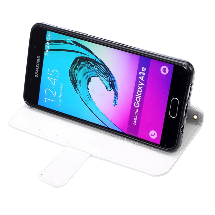 For Galaxy A3(2016) / A310 Lambskin Texture Printing Horizontal Flip Leather Case with Holder & Card Slots & Lanyard