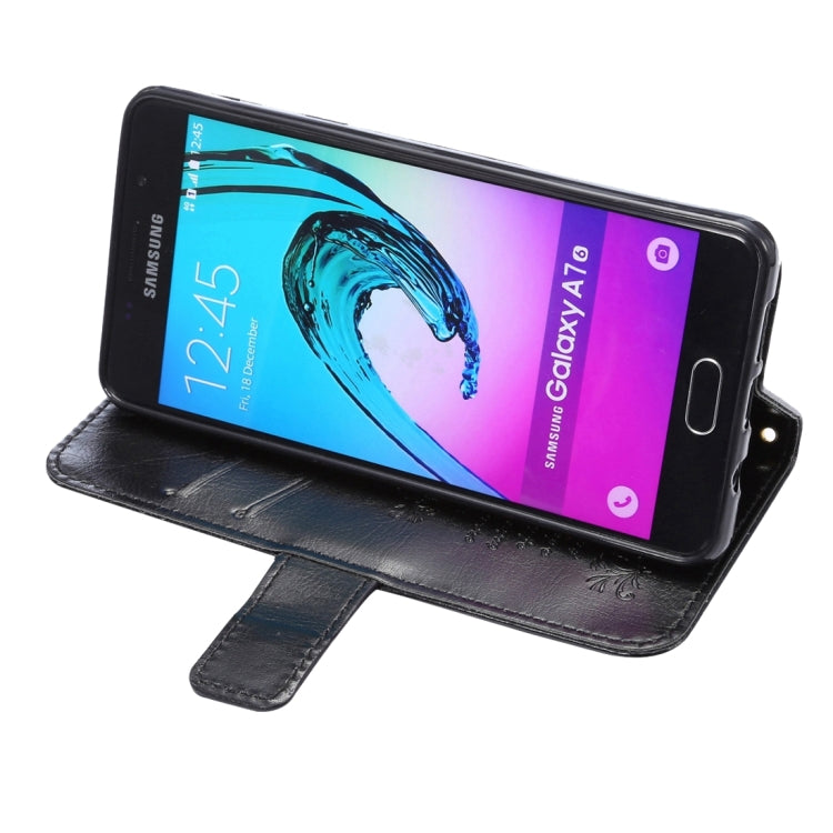For Galaxy A7(2016) / A710 Lambskin Texture Printing Horizontal Flip Leather Case with Holder & Card Slots & Lanyard
