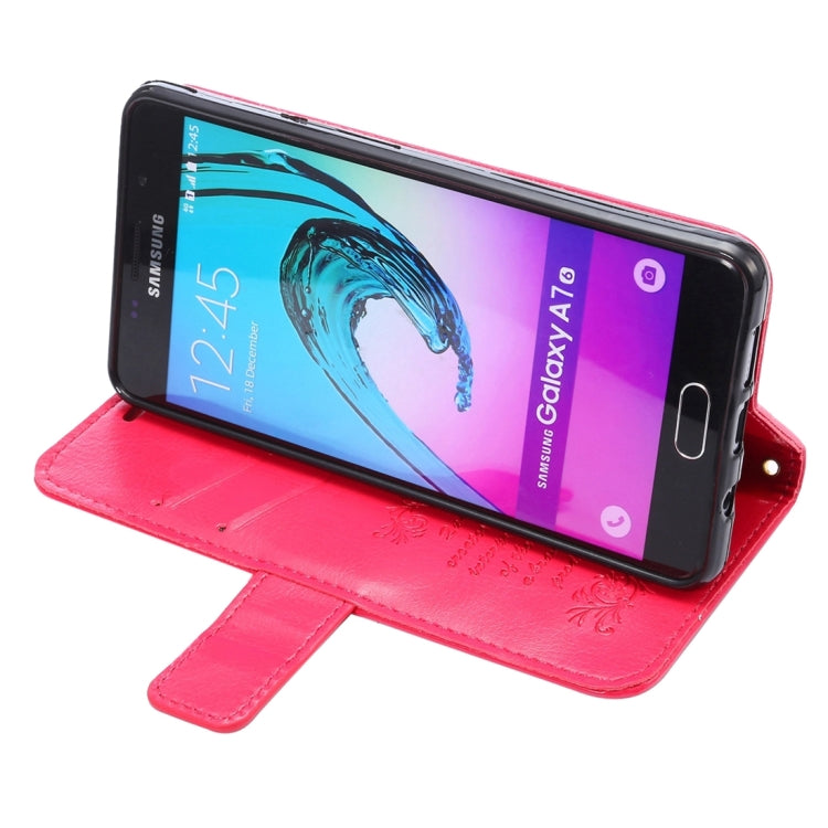 For Galaxy A7(2016) / A710 Lambskin Texture Printing Horizontal Flip Leather Case with Holder & Card Slots & Lanyard