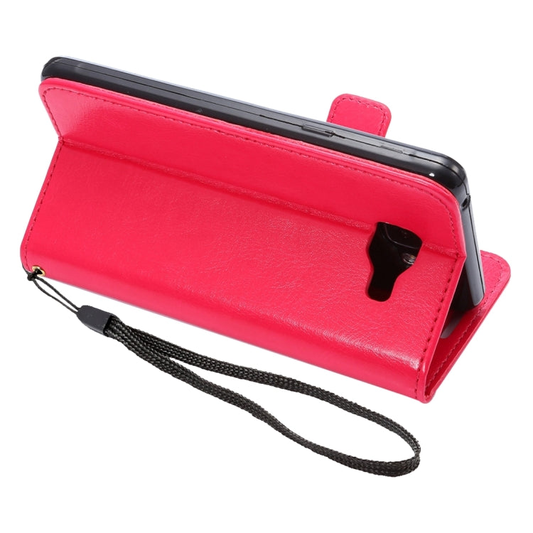 For Galaxy A7(2016) / A710 Lambskin Texture Printing Horizontal Flip Leather Case with Holder & Card Slots & Lanyard