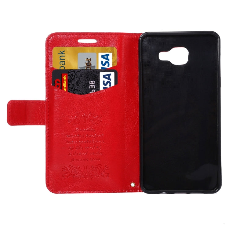 For Galaxy A7(2016) / A710 Lambskin Texture Printing Horizontal Flip Leather Case with Holder & Card Slots & Lanyard