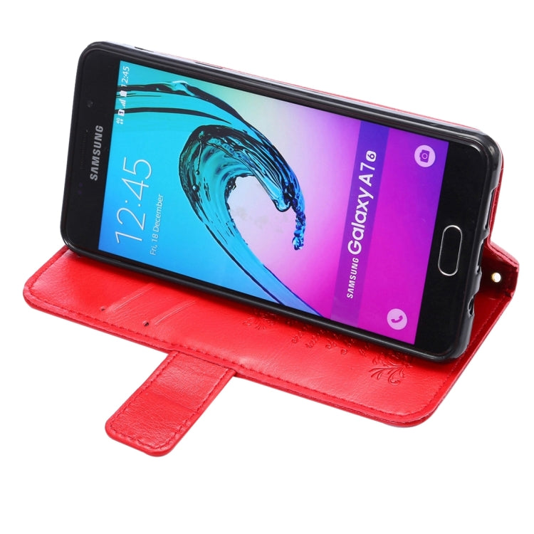 For Galaxy A7(2016) / A710 Lambskin Texture Printing Horizontal Flip Leather Case with Holder & Card Slots & Lanyard