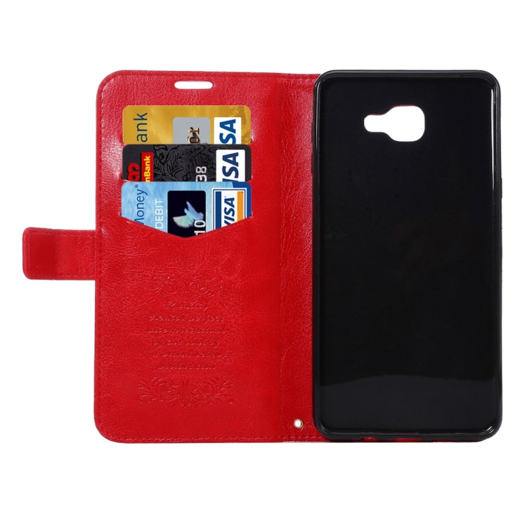 For Galaxy A9(2016) / A900 Lambskin Texture Printing Horizontal Flip Leather Case with Holder & Card Slots & Lanyard
