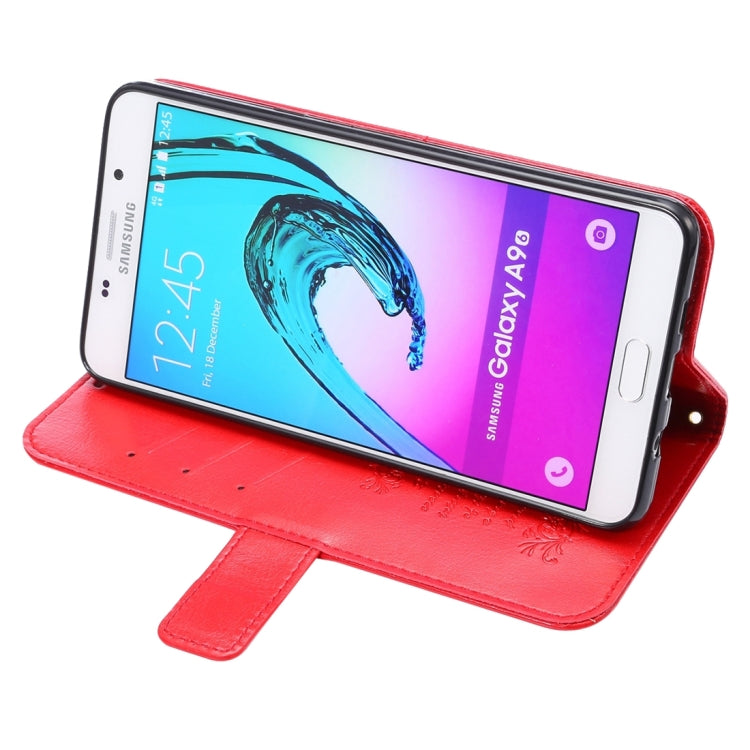 For Galaxy A9(2016) / A900 Lambskin Texture Printing Horizontal Flip Leather Case with Holder & Card Slots & Lanyard