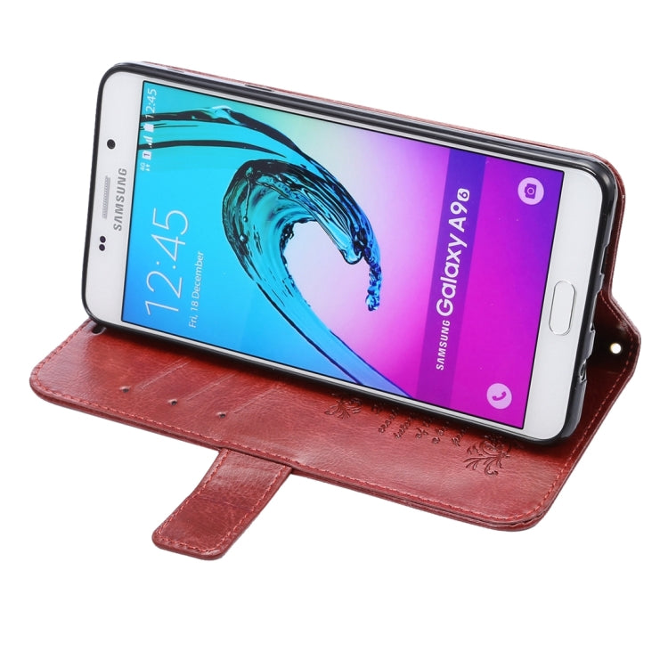 For Galaxy A9(2016) / A900 Lambskin Texture Printing Horizontal Flip Leather Case with Holder & Card Slots & Lanyard