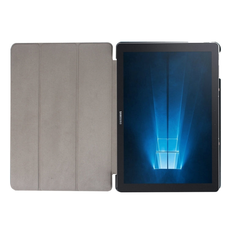 3-folding Custer Texture Horizontal Flip Leather Case with Holder for Galaxy TabPro S