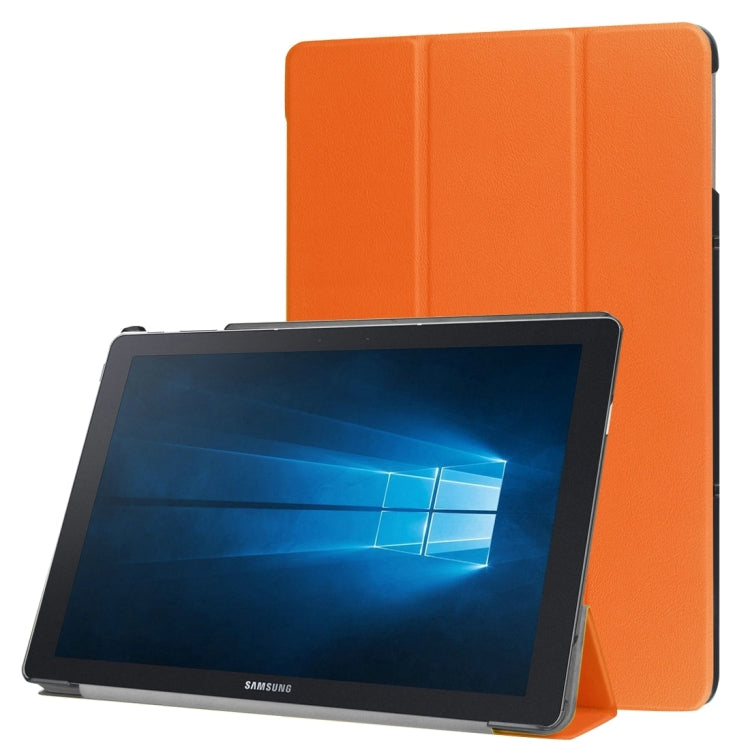 3-folding Custer Texture Horizontal Flip Leather Case with Holder for Galaxy TabPro S