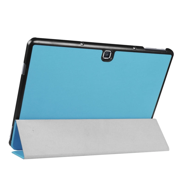 3-folding Custer Texture Horizontal Flip Leather Case with Holder for Galaxy TabPro S