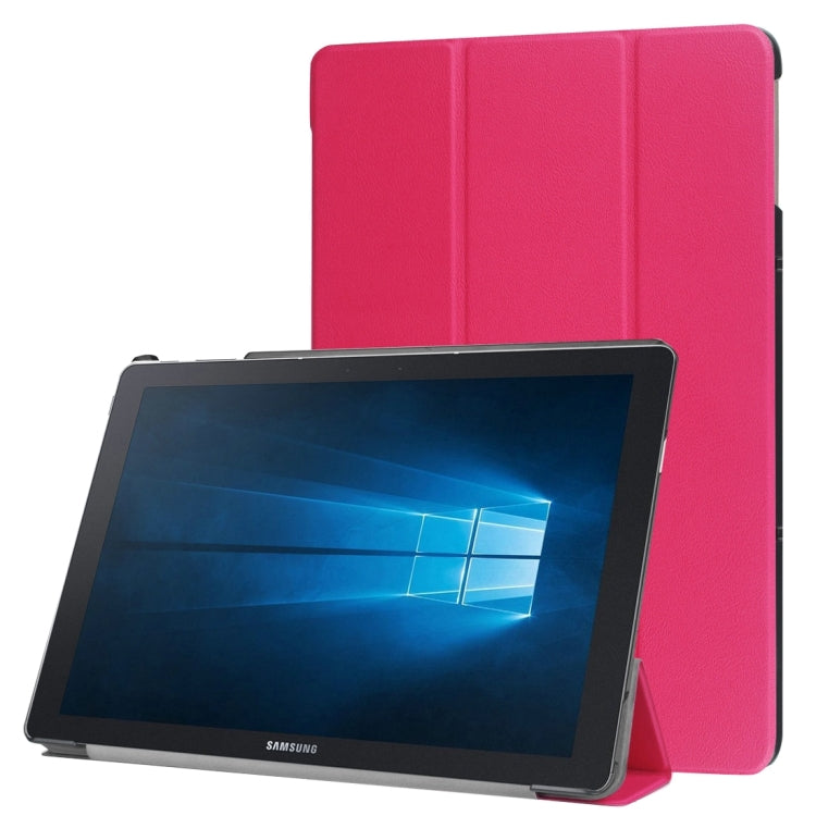 3-folding Custer Texture Horizontal Flip Leather Case with Holder for Galaxy TabPro S