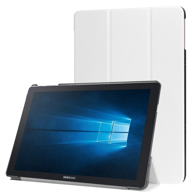 3-folding Custer Texture Horizontal Flip Leather Case with Holder for Galaxy TabPro S