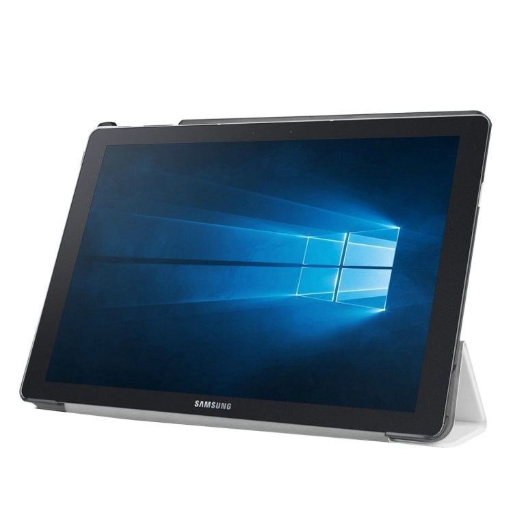 3-folding Custer Texture Horizontal Flip Leather Case with Holder for Galaxy TabPro S