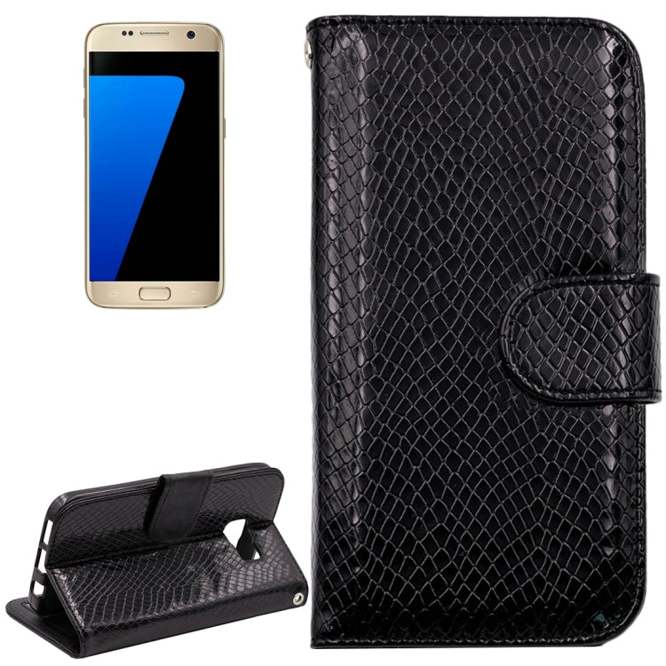 For Galaxy S7 / G930 Snakeskin Texture Horizontal Flip Leather Case with Wallet & Holder & Card Slots