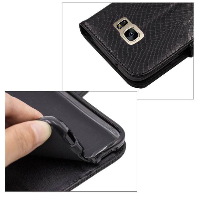 For Galaxy S7 / G930 Snakeskin Texture Horizontal Flip Leather Case with Wallet & Holder & Card Slots
