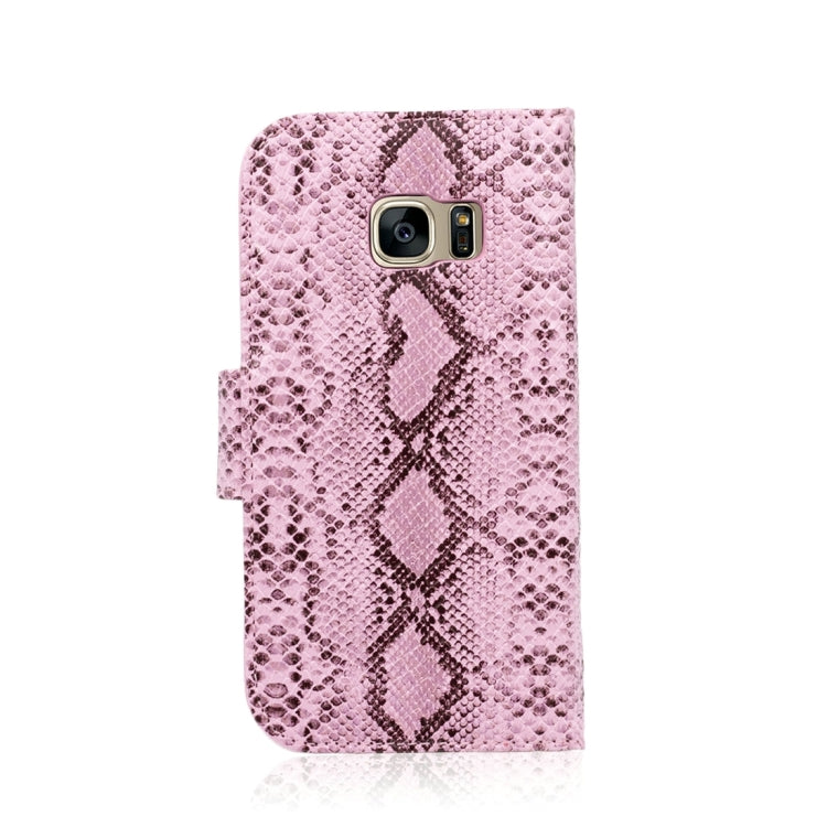 For Galaxy S7 / G930 Snakeskin Texture Horizontal Flip Leather Case with Wallet & Holder & Card Slots