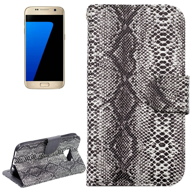 For Galaxy S7 / G930 Snakeskin Texture Horizontal Flip Leather Case with Wallet & Holder & Card Slots
