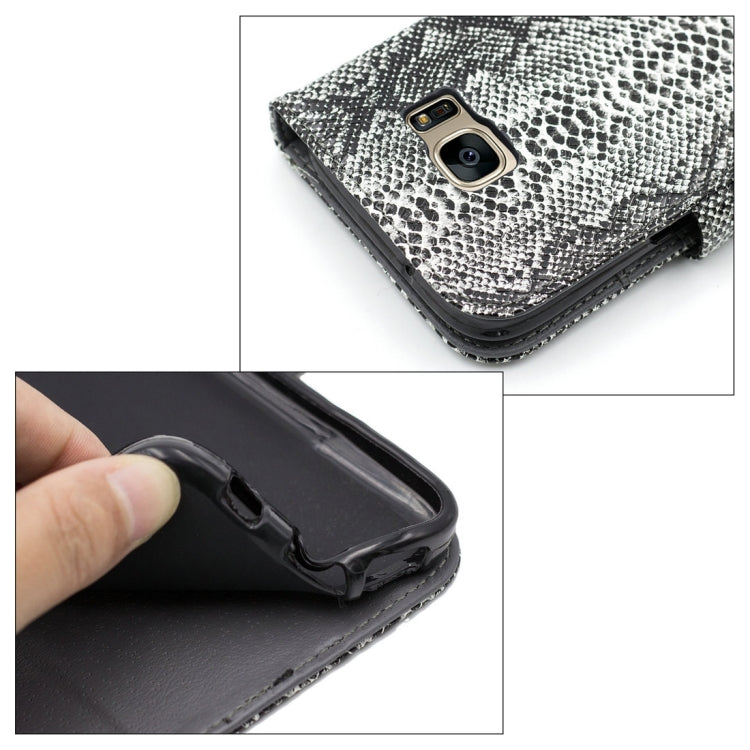 For Galaxy S7 / G930 Snakeskin Texture Horizontal Flip Leather Case with Wallet & Holder & Card Slots