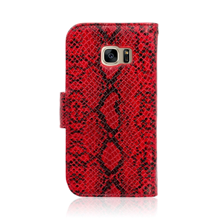 For Galaxy S7 / G930 Snakeskin Texture Horizontal Flip Leather Case with Wallet & Holder & Card Slots