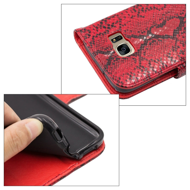 For Galaxy S7 / G930 Snakeskin Texture Horizontal Flip Leather Case with Wallet & Holder & Card Slots