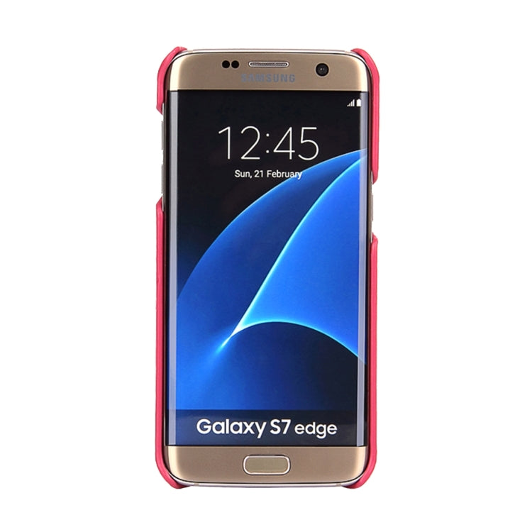 For Galaxy S7 Edge / G935 Litchi Texture Fashion Genuine Leather Back Cover Case with Card Slots