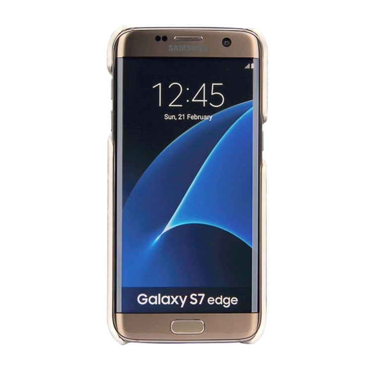 For Galaxy S7 Edge / G935 Litchi Texture Fashion Genuine Leather Back Cover Case with Card Slots