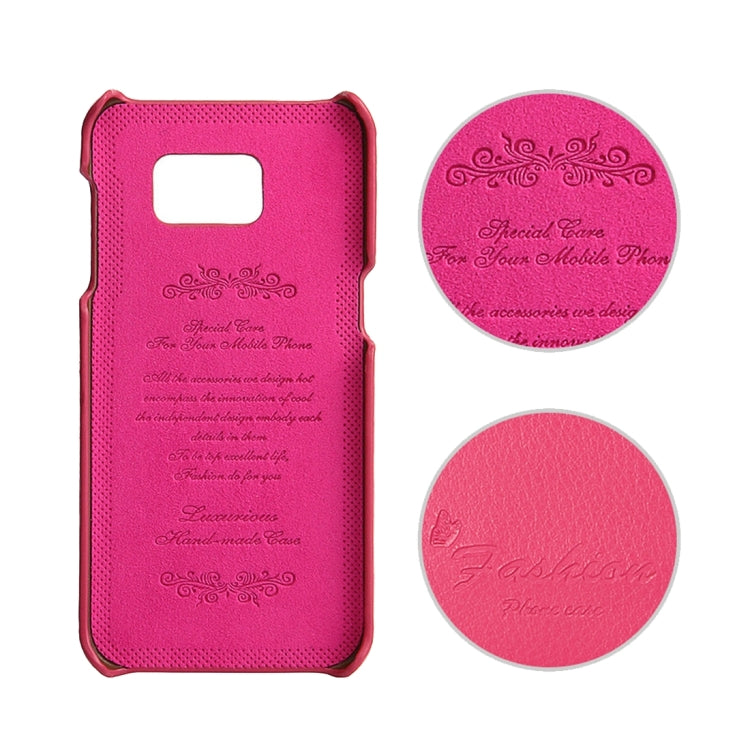 For Galaxy S7 / G930 Litchi Texture Fashion Genuine Leather Back Cover Case with Card Slots
