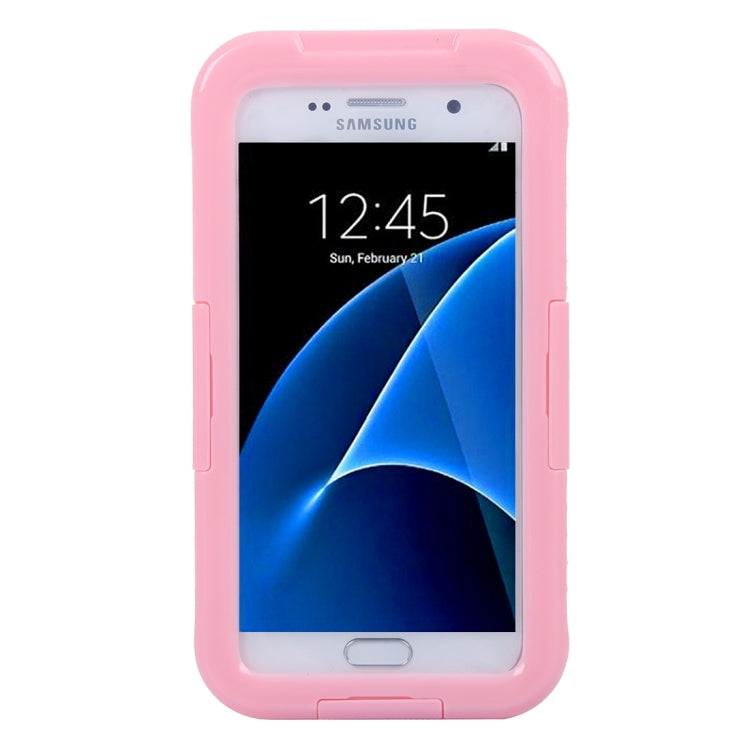 For Galaxy S7 / G930 IPX8 Plastic + Silicone Transparent Waterproof Protective Case with Lanyard