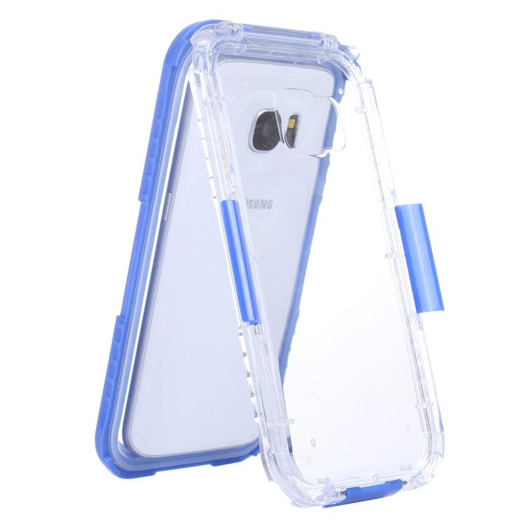 For Galaxy S7 / G930 IPX8 Plastic + Silicone Transparent Waterproof Protective Case with Lanyard