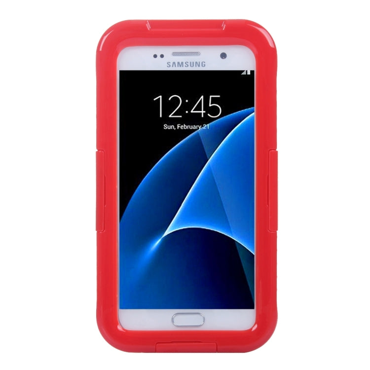 For Galaxy S7 / G930 IPX8 Plastic + Silicone Transparent Waterproof Protective Case with Lanyard