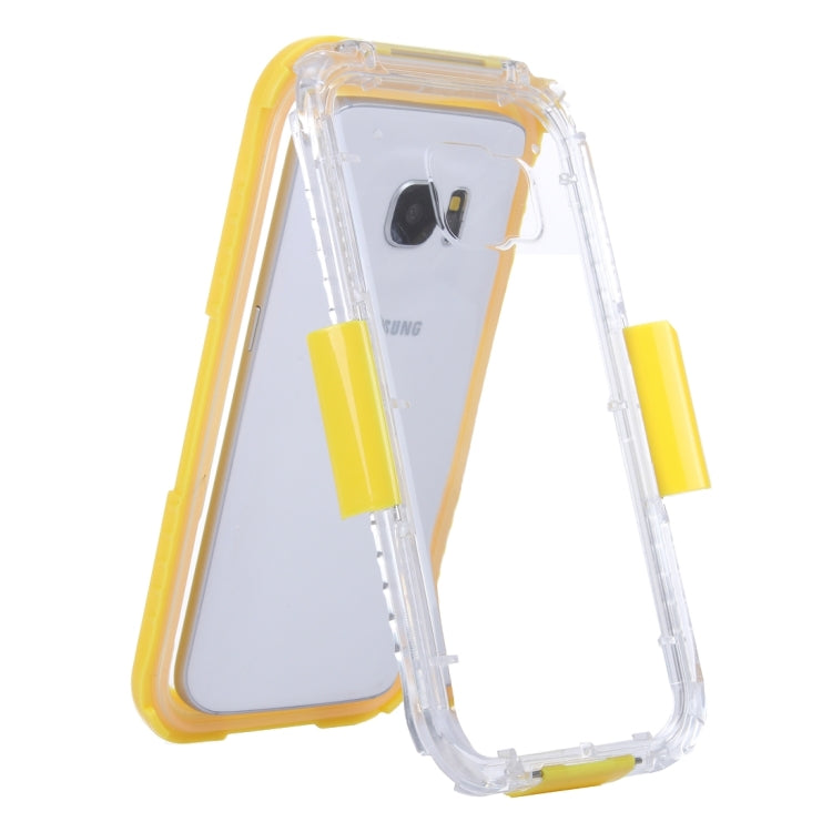 For Galaxy S7 / G930 IPX8 Plastic + Silicone Transparent Waterproof Protective Case with Lanyard