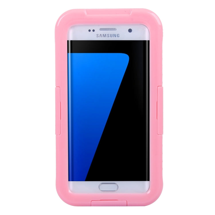 For Galaxy S7 Edge / G935 IPX8 Plastic + Silicone Transparent Waterproof Protective Case with Lanyard